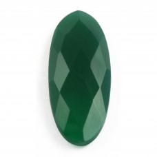 Green onyx 24x11mm oval rosecut flat back 9.3 ct gemstone